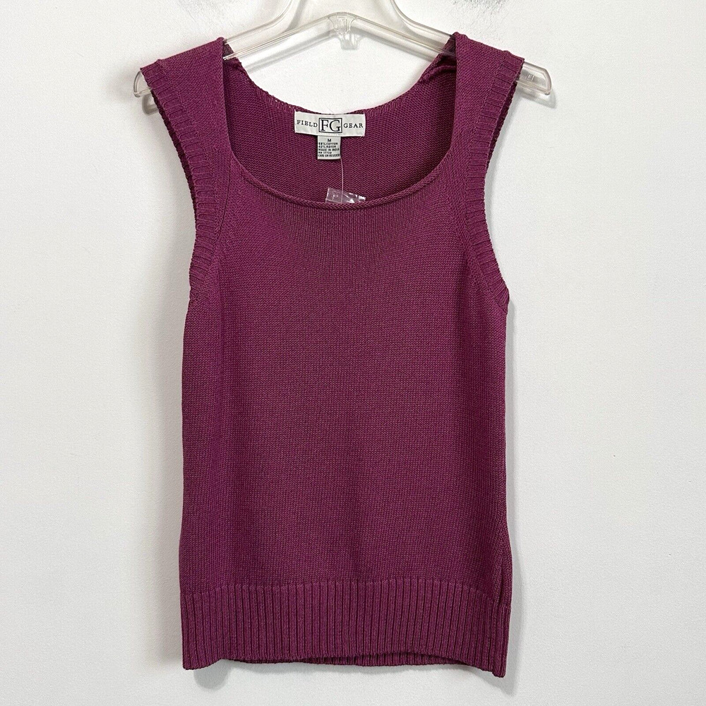 Field Gear Knit Tank Top M Purple Plum Sleeveless Vintage Summer Festival NEW‎